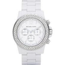 Michael Kors Mk5398 White Acrylic Glitz Ladies Watch
