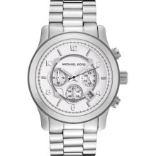 Michael Kors Watches Men's Chronograph Silver Dial Stainless Steel Sta