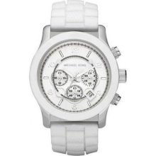 Michael Kors White Chrono Silicon Mens Watch Mk8179