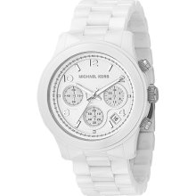 Michael Kors White Dial White Ceramic Bracelet Oversized Watch MK5163