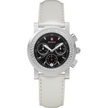 MICHELE Sport Sail Black Diamond Silver Patent Leather