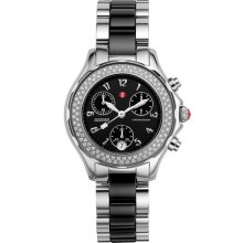 MICHELE 'Tahitian Diamond' Stainless Steel & Ceramic Watch