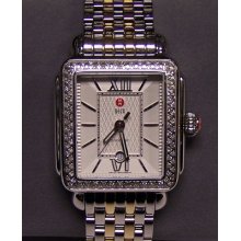 Michele Watch Deco 108 Diamond 18mm 2 Tone Gold Silver Bracelet Mw06t01a1966