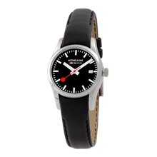 Mondaine Ladies Retro Date Watch Stainless Black Dial Black A629.30341.14SBB