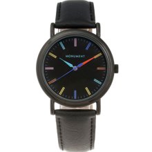 Monument Women's Colorful Dial Synthetic Leather Strap Watch (MMT4523)