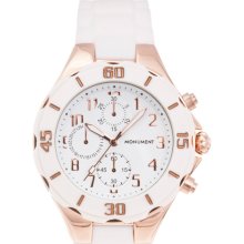 Monument Women's Rubber Strap Rose-goldtone Sporty Watch (MMT4502)
