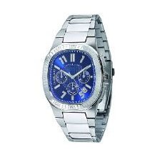 Morellato Gents Watch Analogue Quartz, Blue Chequered Dial and Steel B