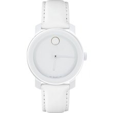 Movado Bold 3600024 Watch Large Unisex - White Dial PVD Steel Case Quartz Movement