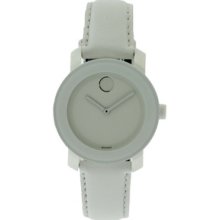 Movado Bold Medium White Leather Unisex Watch 3600023