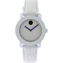 Movado Bold Medium White Leather Unisex Watch 3600027 ...