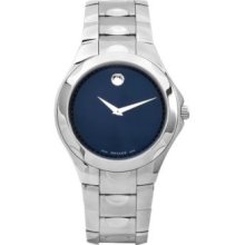 Movado Men's Luno Swiss Made Quartz Blue Dial Silver-tone Stainless Steel Bracelet Watch