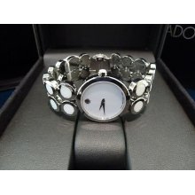 Movado Ono Moda White Ceramic Bracelet White Dial Ladies Watch 0606095 | 606095
