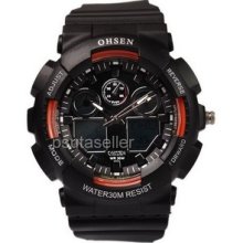 Multifonction Worldtime Auto Date Digital Analog Dual Display Sport Mens Watch