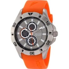 Nautica Men's NST-06 N14612G Orange Resin Quartz Watch with Grey ...