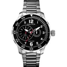 Nautica N16548G Multifunction Black Dial Stainless Steel Men's Watch