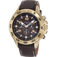 Nautica N18522G NST Brown Leather Chronograph Men's Watch