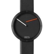 Nava Womens Tempo Libero Stainless Watch - Black Leather Strap - Black Dial - O425N