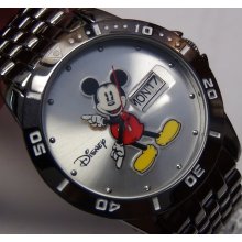 New Collectable Mickey Mouse Men's Silver XL Watch