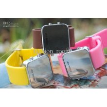 New Fashion Led Watch Stainless Steel Body Digital Led Mirror Watch