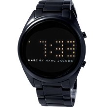 New MARC JACOBS Men's Chuck Black Dura Aluminum Digital LED Watch Bracelet