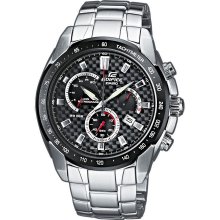 New Mens CASIO Edifice Retrograde Analog Chronograph Watch Steel Bracelet