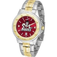 New Mexico State Aggies Men's Stainless Steel and Gold Tone Watch