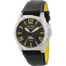 New TOMMY BAHAMA Relax Mens Steel Analog Round Watch Black Polyurethan Strap