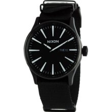 Nixon Sentry Watch - Men's All Black Nylon, One Size