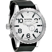 Nixon The Tide White Dial Black Polyurethane Strap Mens Watch A058100