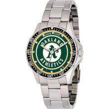 Oakland Athletics Men's Coach Series Steel Watch