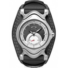 Oakley Ladies' Jury - Honed Gun Metal - Black Leather Strap 10-173