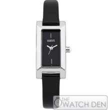 Oasis - Ladies Black Leather Watch - B1354