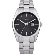 Oasis Women's Quartz Watch With Grey Dial Analogue Display And Silver Other Bracelet B1367