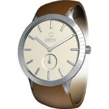 Obaku Harmony Mens Watch - Leather Band / Light Cream Face - V103gcirns-034