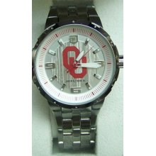 Oklahoma Sooners Fossil Mens Large Centered Logo Watch