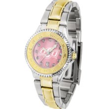 Oklahoma State Cowboys Competitor Ladies Watch with Mother of Pearl Dial and Two-Tone Band