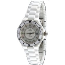 Oniss ON8204-L White Women's Swiss Ceramic Diamond Watch