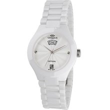 Oniss Women's Swiss Sapphire Ceramic Diamond Watch ON8880-L White