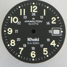 Original Vintage Hamilton Khaki Quartz Sub 220ft. Date Matte Black Watch Dial