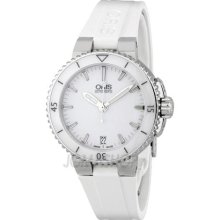 Oris Aquis Date White Dial Rubber Ladies Watch 733-7652-4156RS