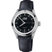 Oris Artix GT Day Date Black Dial Leather Strap Automatic Mens Wa ...