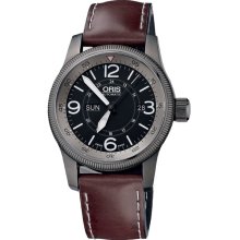 Oris Big Crown Timer 44mm Watch - Black Dial, Brown Leather Strap 73576604264LS Sale Authentic