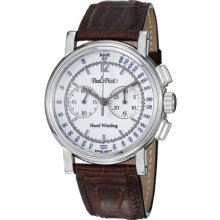 Paul Picot Watches Men's Chronograph White Dial Brown Leather Brown L