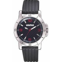 Pedre Grand Prix Unisex Watch With Black Dial & Red Hour Markers
