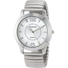Pedre Stainless Steel Bracelet Watch with Silver Tone Sunray Dial