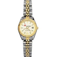 Pedre Women`s Gold Dial Statesman Watch W/ Stainless Steel Bracelet