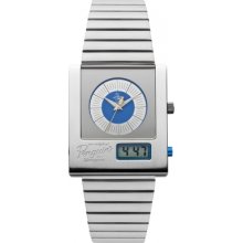 Penguin Mens Joey Dual Time Stainless Watch - Silver Bracelet - Silver Dial - OP-3013SL