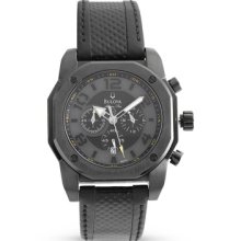 Personalized Men's Bulova Marine Star Black on Black Wrist Watch