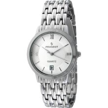 Peugeot 144M Men'S 144M Silver-Tone Bracelet Watch