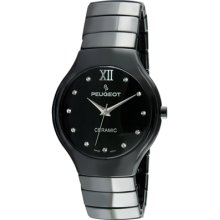 Peugeot Black Ceramic Crystal Watch - Ps4898bk - Women